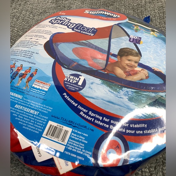 3/$30 Swimways Sun Canopy Spring Float 9-24 months Swim Step One NEW - Picture 6 of 8